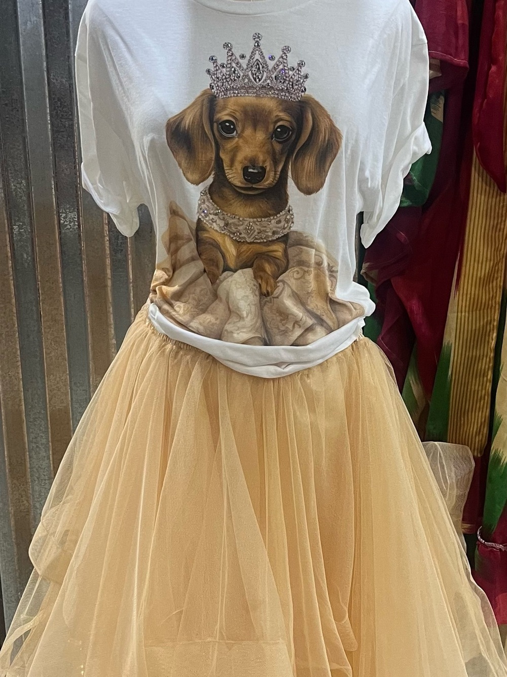 Daschund Graphic Tee with Bling